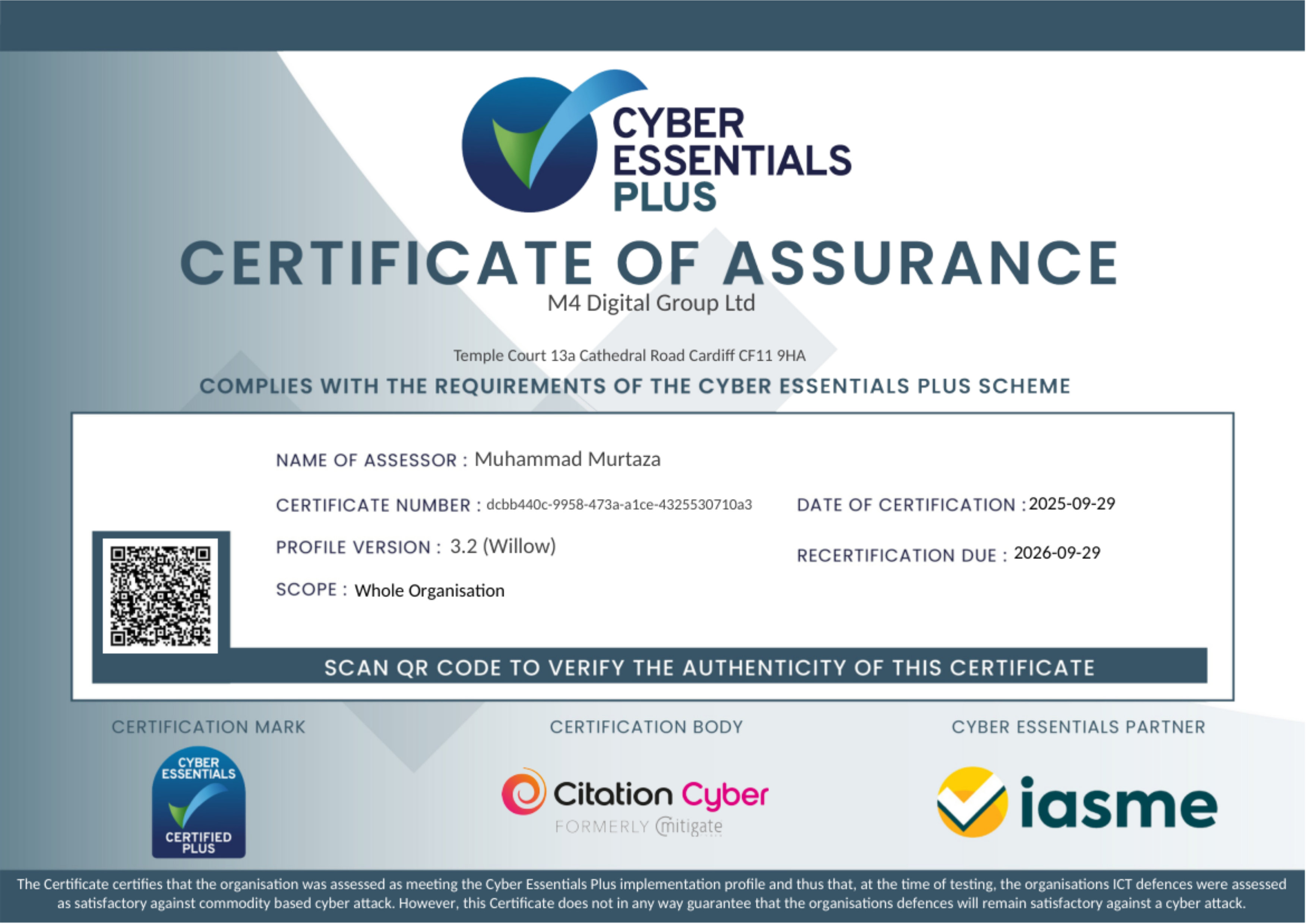 Cyber Essential Plus Certification